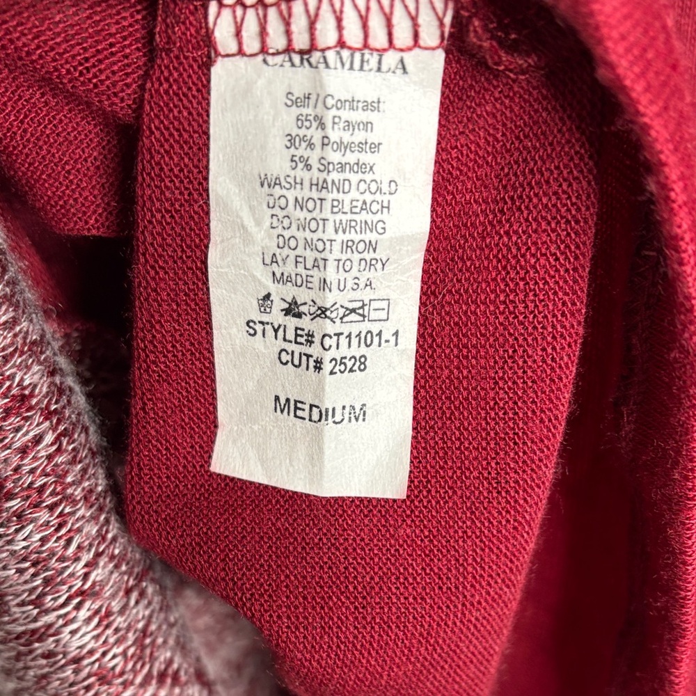 Caramel Burgundy Open Front Cardigan - Picture 4 of 4